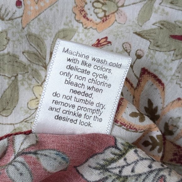 CINO Women's Button Down Long Sleeve Shirt Top Size S Red Floral Print - Picture 6 of 6